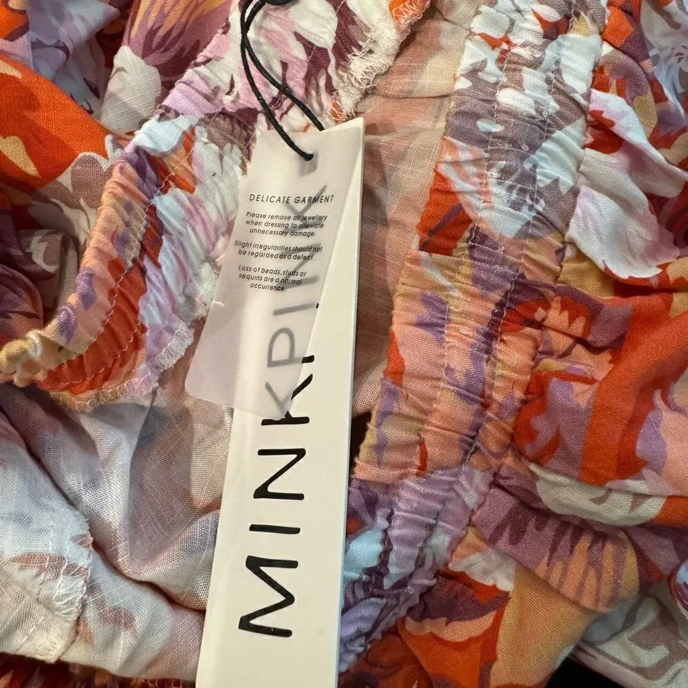 MINKPINK Josie Maxi Skirt In Pink Floral XXL NWT
